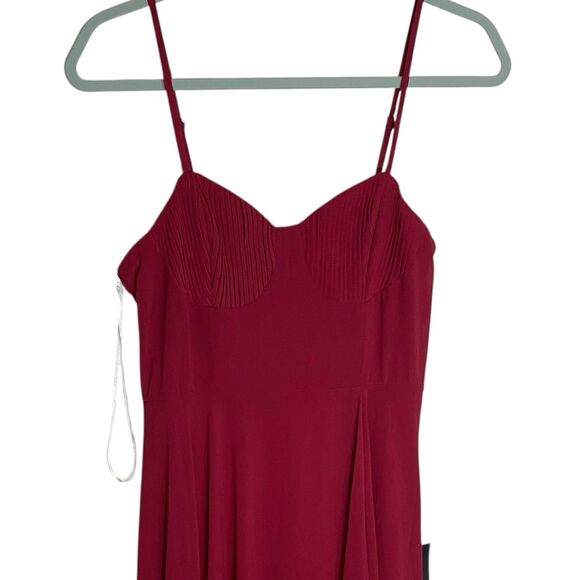 Lulus Cause for Commotion Maxi Dress Womens S Red Pleated Bustier Formal Gown - Picture 5 of 14